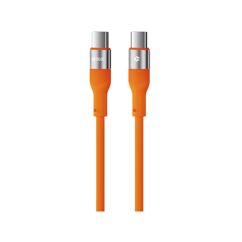 PIXEL PD Cavo Dati/Carica 60W TYPEC/TYPEC 1.5 Metro Orange Silic