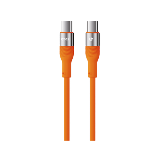 PIXEL PD Cavo Dati/Carica 60W TYPEC/TYPEC 1.5 Metro Orange Silic