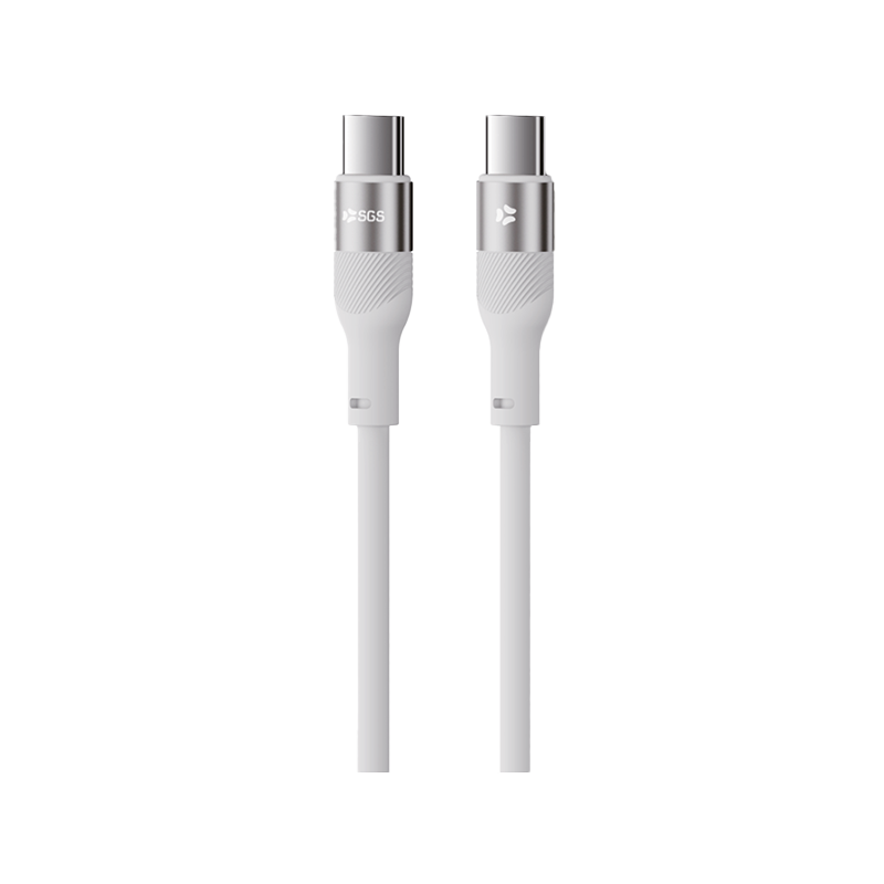 PIXEL PD Cavo Dati/Carica 60W TYPEC/TYPEC 1.5 Metro White Silic