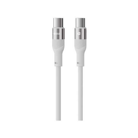 PIXEL PD Cavo Dati/Carica 60W TYPEC/TYPEC 1.5 Metro White Silic