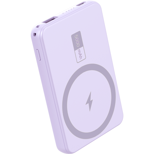 Powerbank 5000 mAh Wireless MAGSAFE 15W - Output TPC 20W Violet